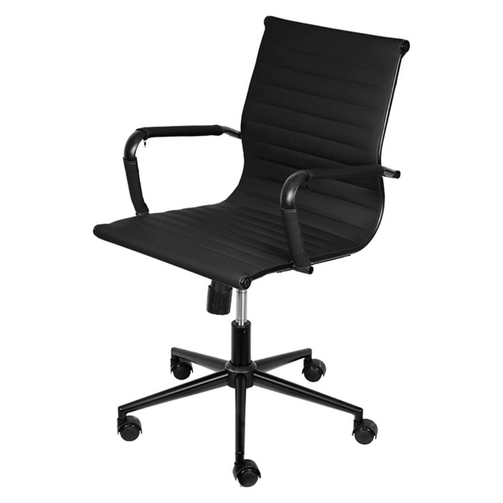 Cadeira de Escritório Eames Dark Esteirinha Baixa - Preta