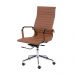 Cadeira de Escritório Eames Esteirinha Alta - PU Caramelo