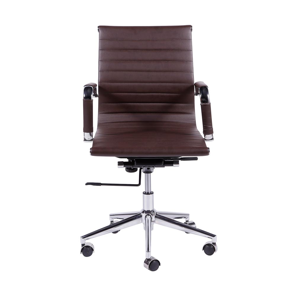 Cadeira de Escritório Eames Esteirinha Baixa - PU Café
