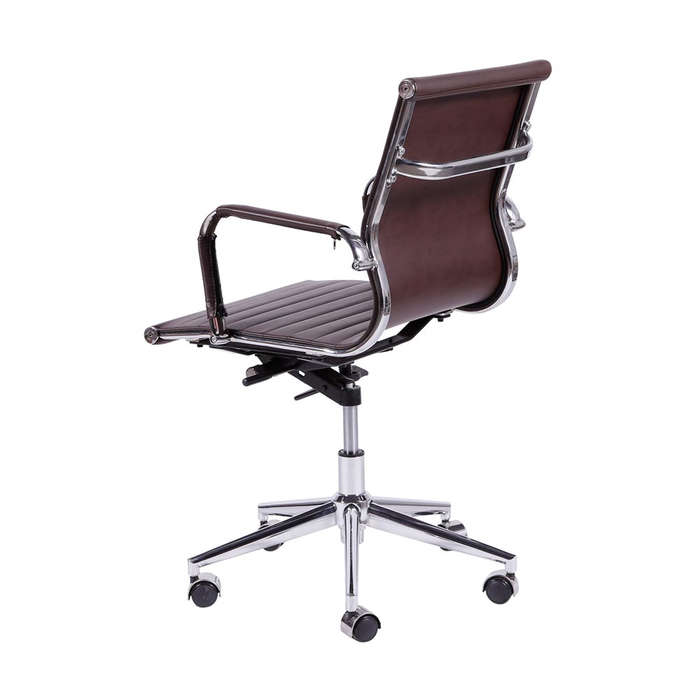 Cadeira de Escritório Eames Esteirinha Baixa - PU Café