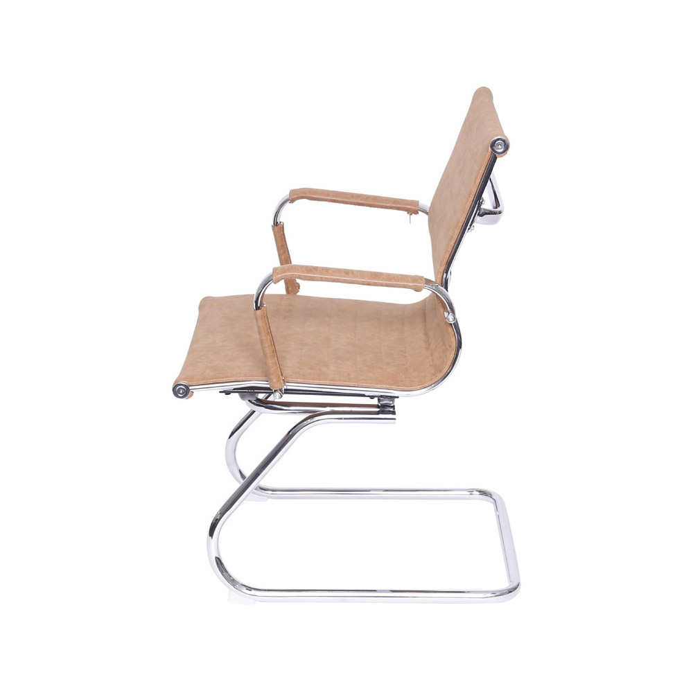 Cadeira de Escritório Eames Esteirinha Baixa Fixa - Caramelo Retro