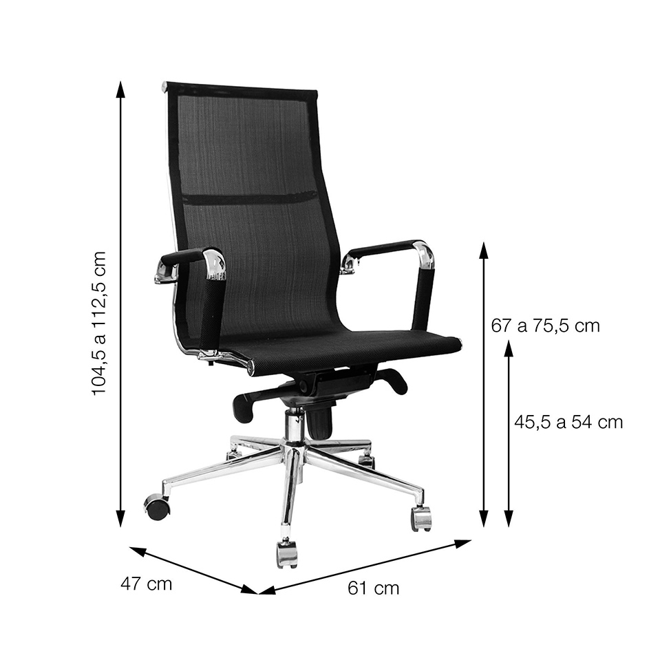 Cadeira de Escritório Presidente I Eames Preta