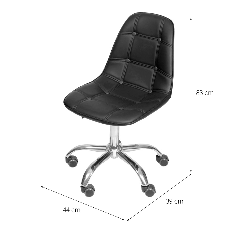 Cadeira de Escritório Secretária DKR Eames Botonê Preta