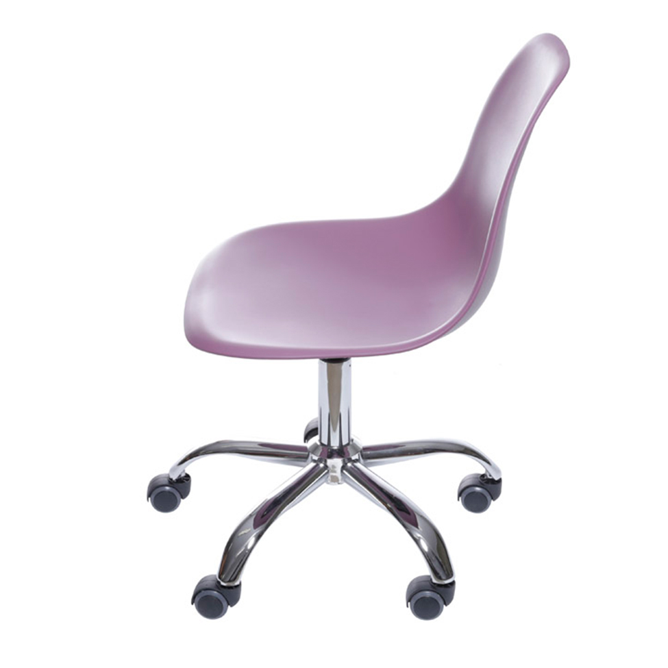 Cadeira de Escritório Secretária DKR Eames Roxa e Madeira