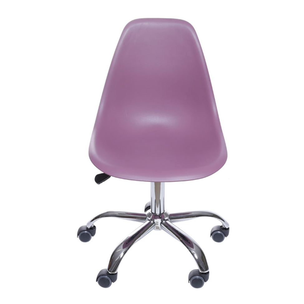 Cadeira de Escritório Secretária DKR Eames Roxa e Madeira