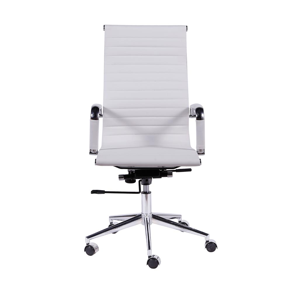 Cadeira de Escritorio Eames Esteirinha Alta - PU Branca