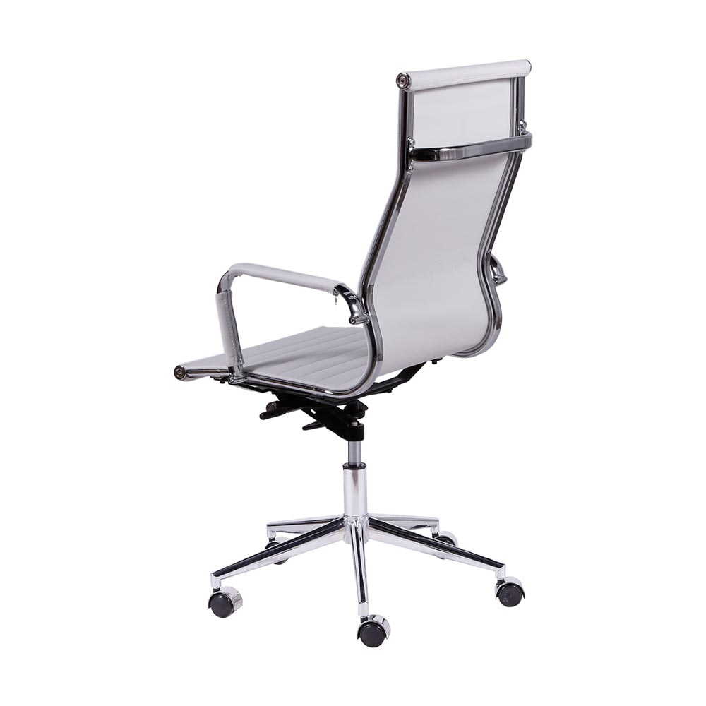 Cadeira de Escritorio Eames Esteirinha Alta - PU Branca