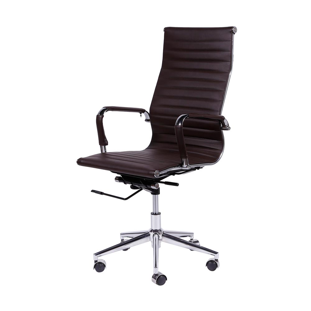 Cadeira de Escritorio Eames Esteirinha Alta - PU Café