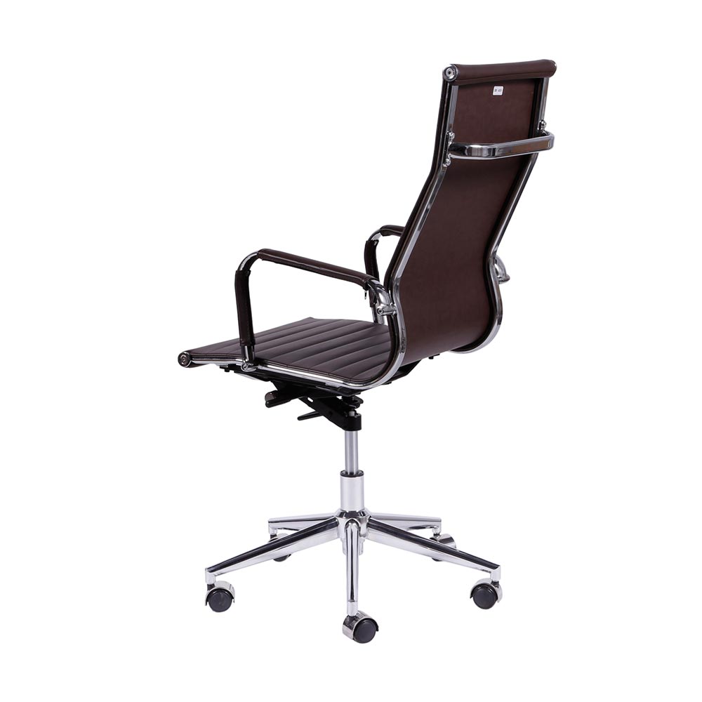 Cadeira de Escritorio Eames Esteirinha Alta - PU Café