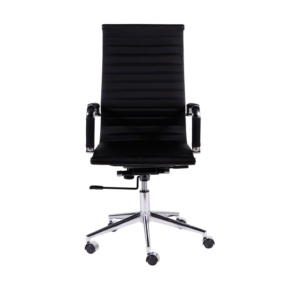 Cadeira de Escritorio Eames Esteirinha Alta - PU Preta
