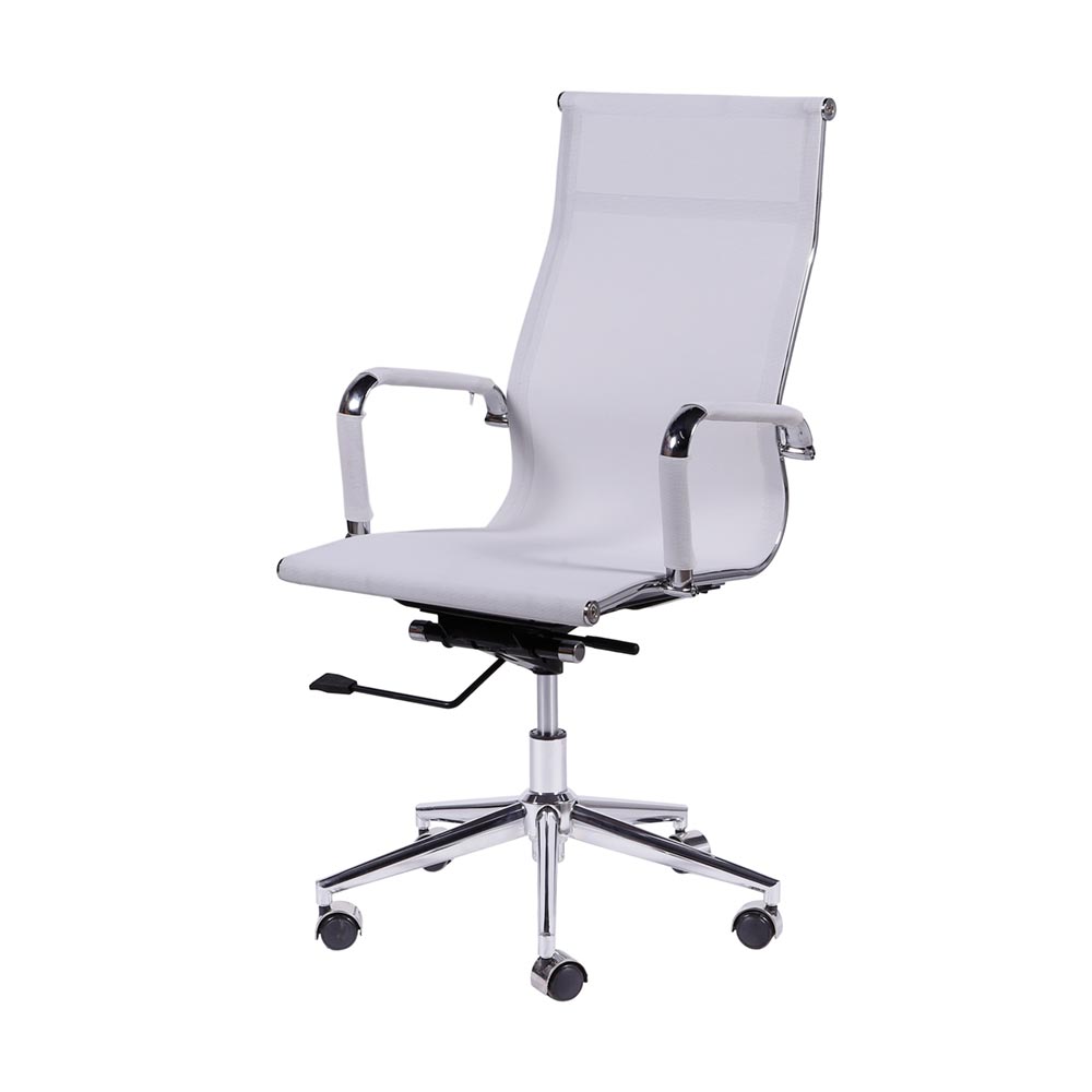Cadeira de Escritorio Eames Esteirinha Alta Tela - Mesh Branca