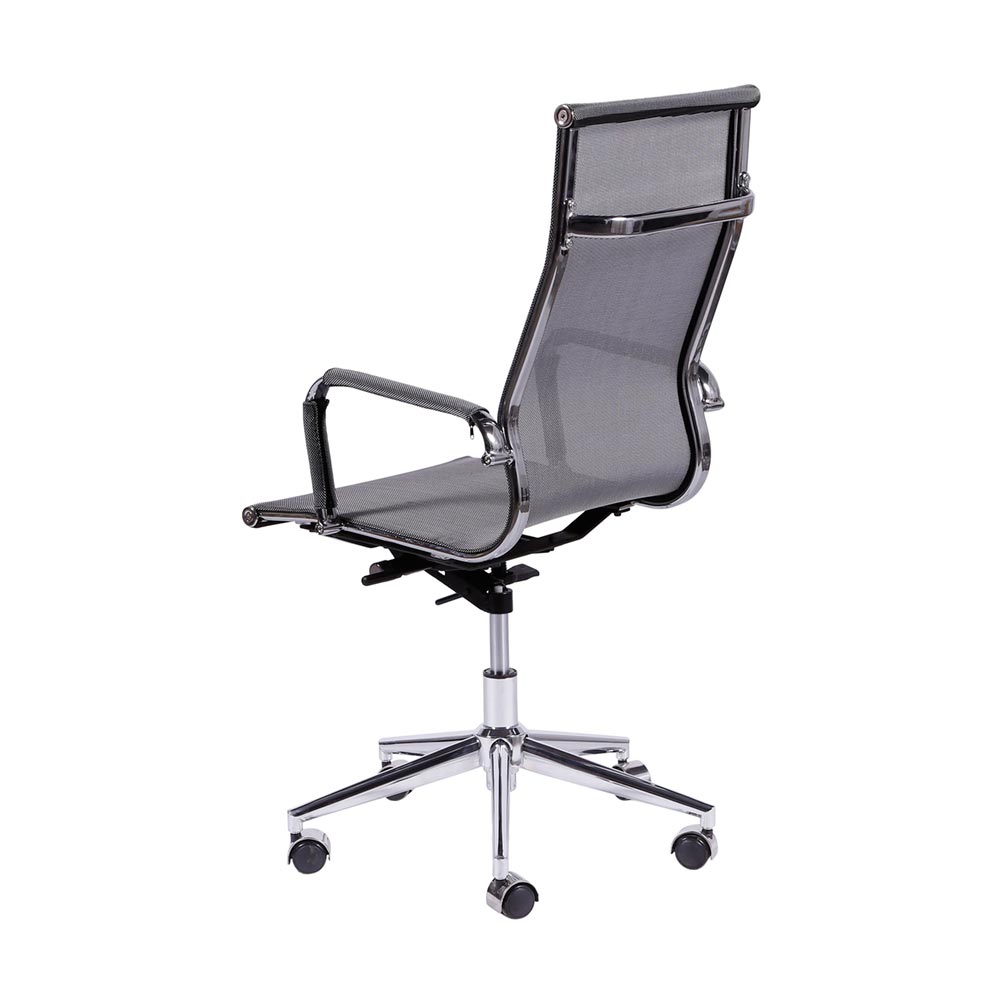 Cadeira de Escritorio Eames Esteirinha Alta Tela - Mesh Cinza