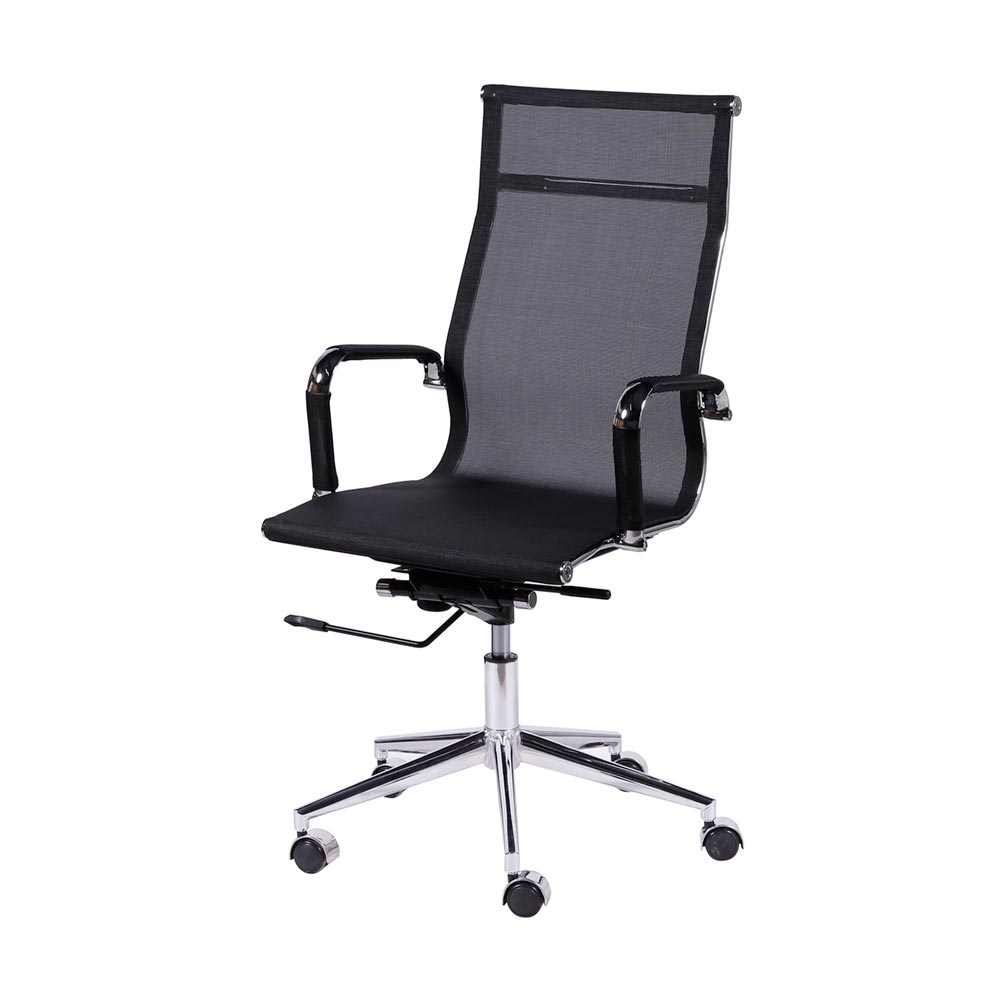 Cadeira de Escritorio Eames Esteirinha Alta Tela - Mesh Preta