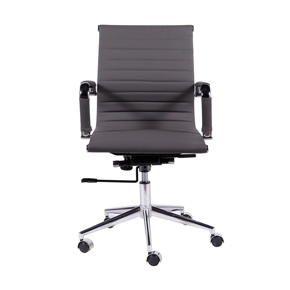 Cadeira de Escritorio Eames Esteirinha Baixa - PU Cinza