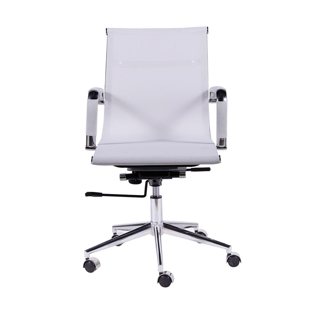 Cadeira de Escritorio Eames Esteirinha Baixa Tela - Mesh Branca