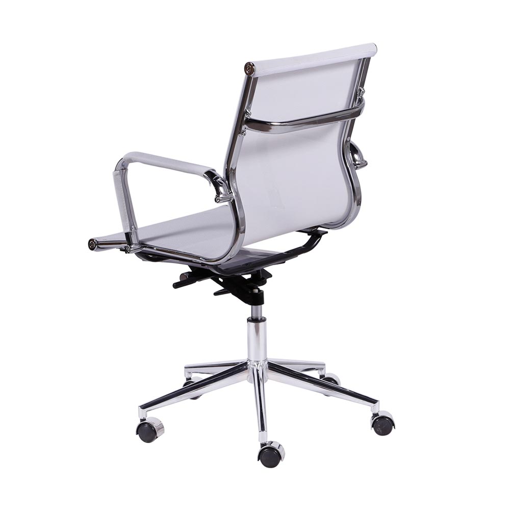 Cadeira de Escritorio Eames Esteirinha Baixa Tela - Mesh Branca