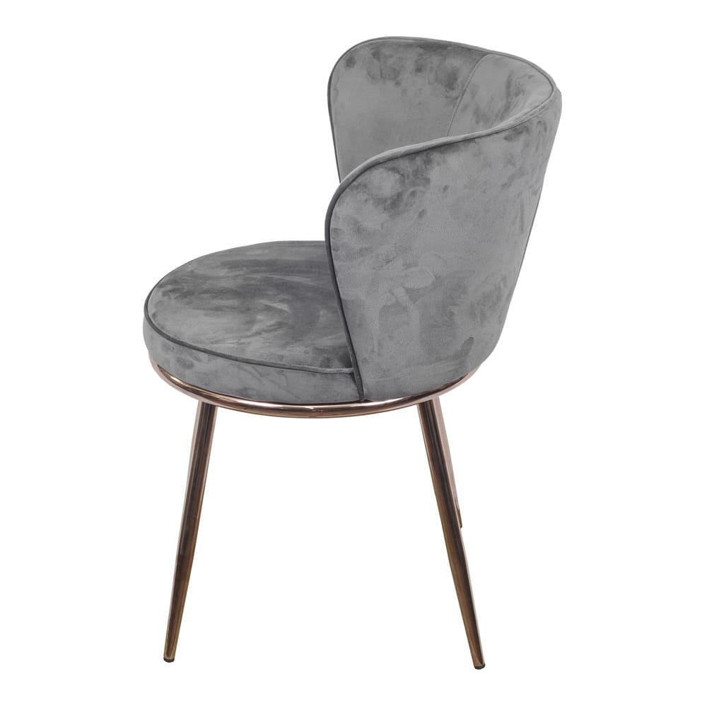 Cadeira de Jantar Modelo Nanda base cobre - Assento em Espuma Revestido em Veludo 79x57x60cm