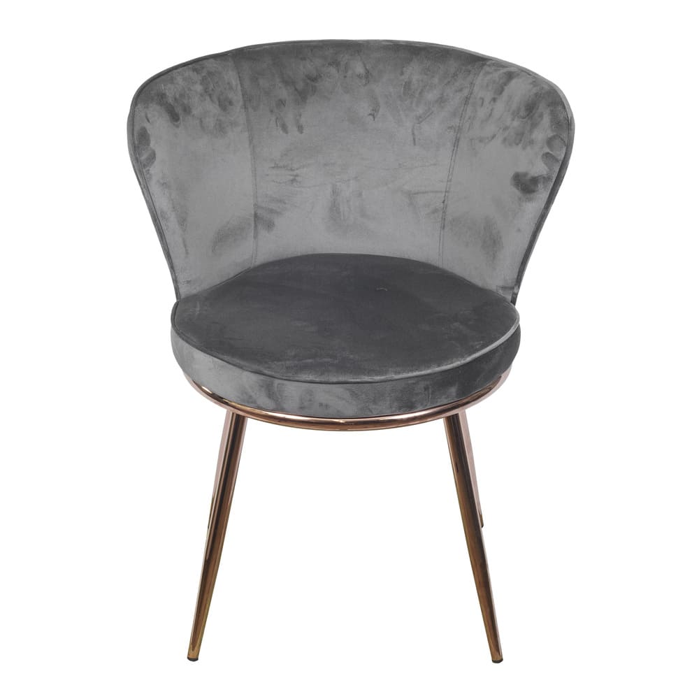 Cadeira de Jantar Modelo Nanda base cobre - Assento em Espuma Revestido em Veludo 79x57x60cm
