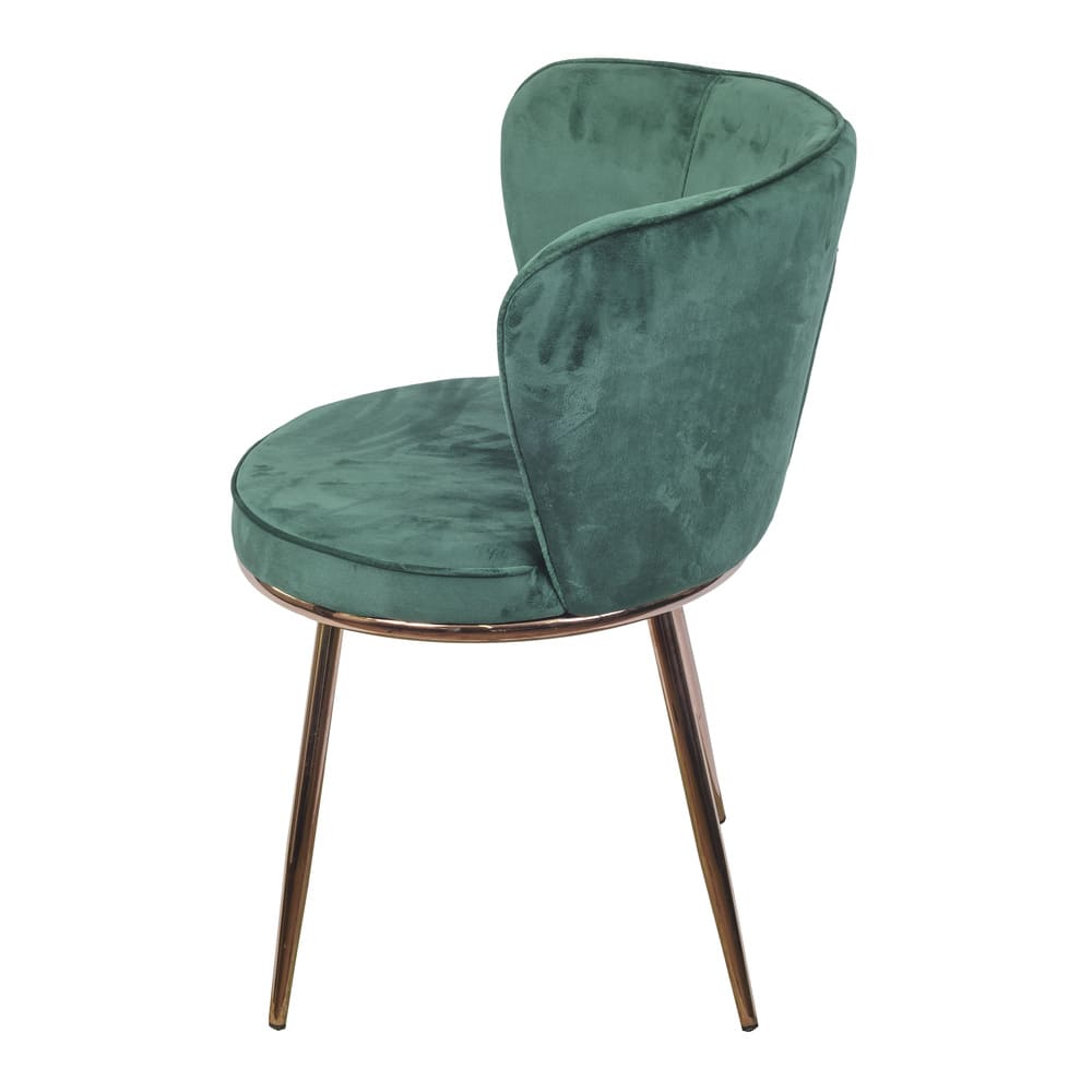 Cadeira de Jantar Modelo Nanda base cobre - Assento em Espuma Revestido em Veludo 79x57x60cm
