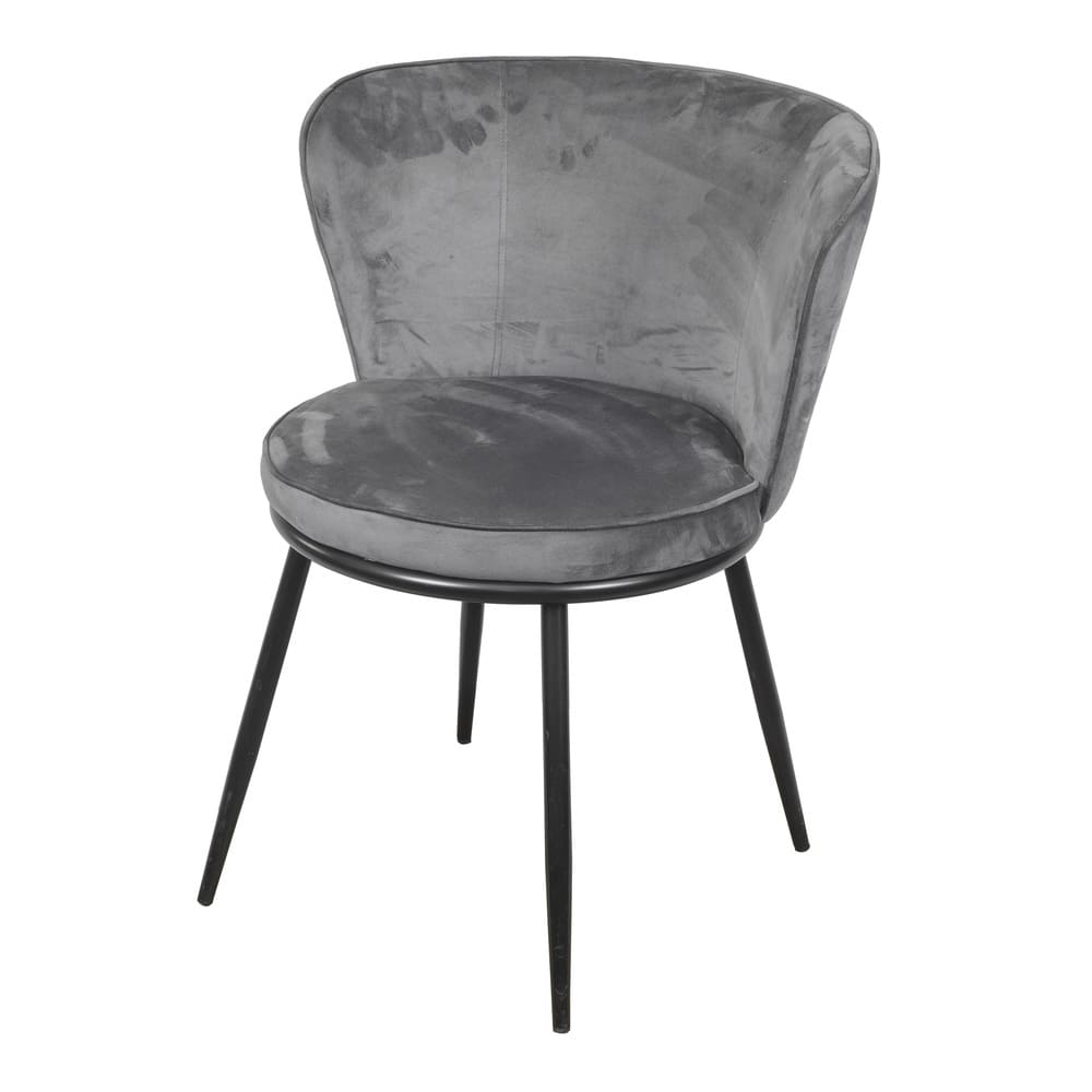 Cadeira de Jantar Modelo Nanda base preta - Assento em Espuma Revestido em Veludo 79x57x60cm