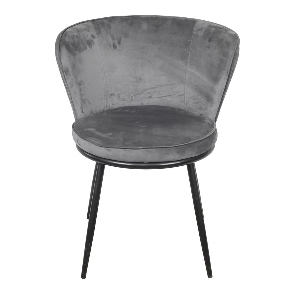 Cadeira de Jantar Modelo Nanda base preta - Assento em Espuma Revestido em Veludo 79x57x60cm