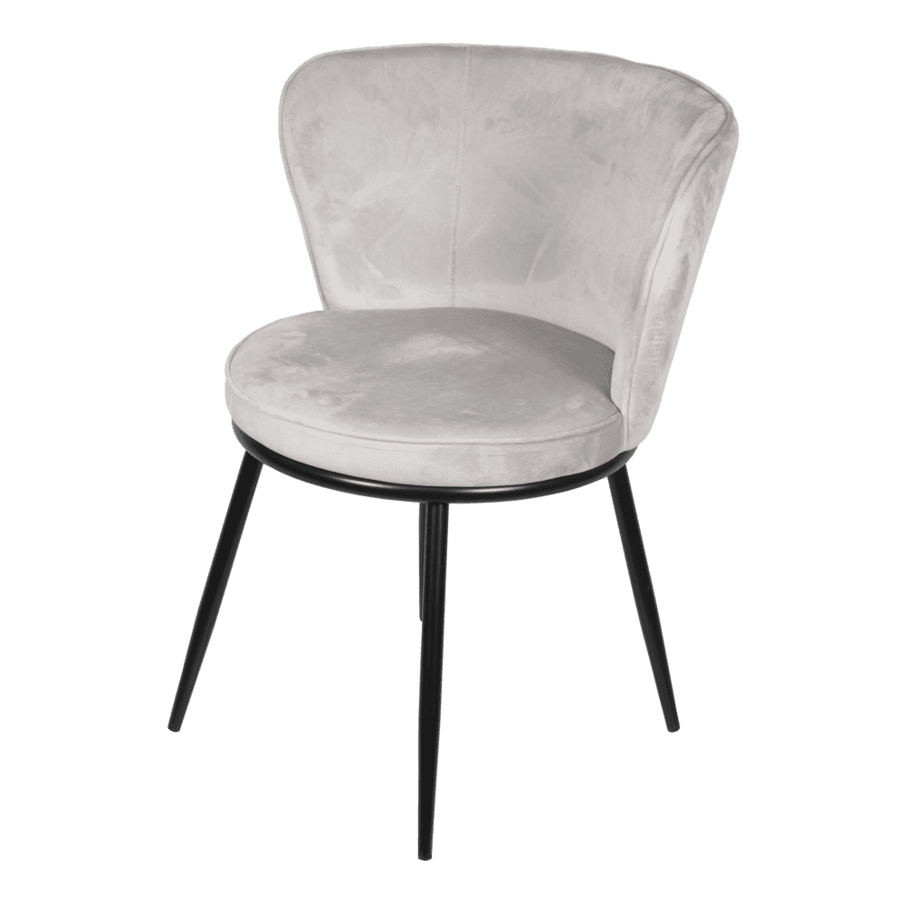 Cadeira de Jantar Modelo Nanda base preta - Assento em Espuma Revestido em Veludo 79x57x60cm
