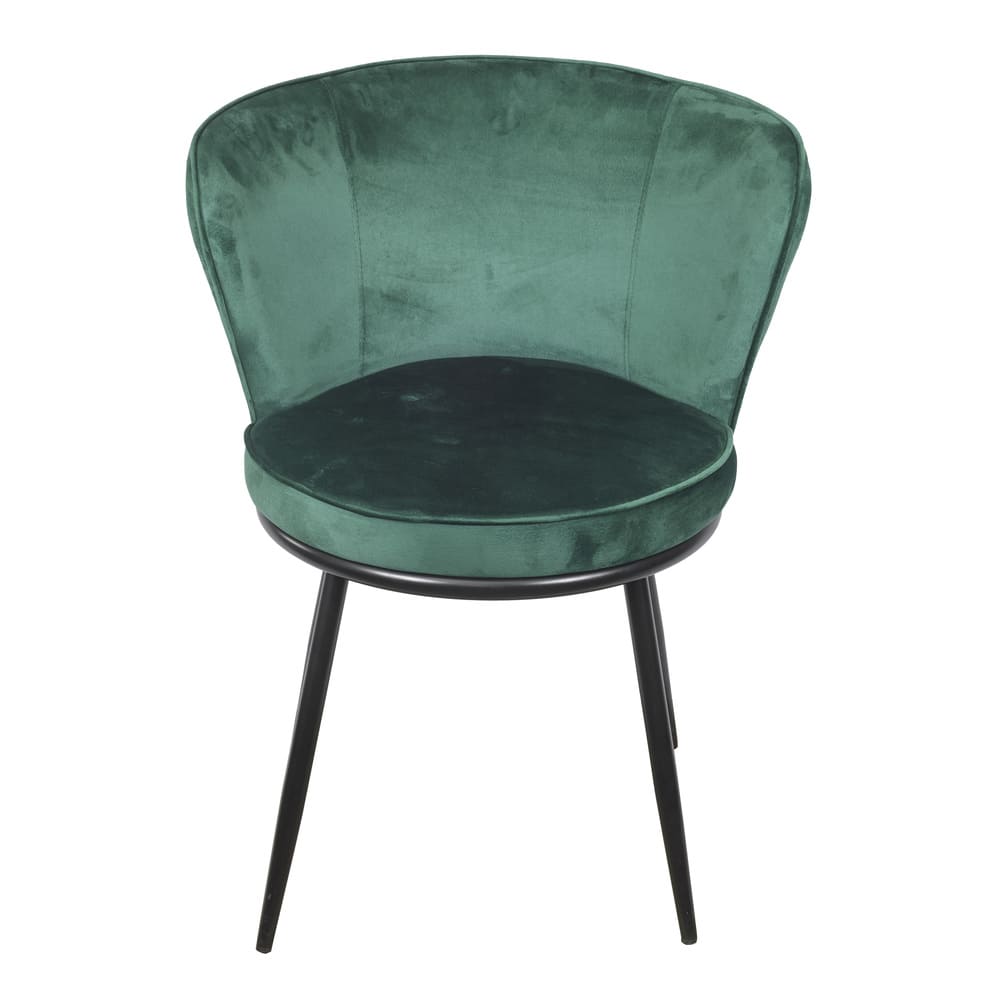 Cadeira de Jantar Modelo Nanda base preta - Assento em Espuma Revestido em Veludo 79x57x60cm