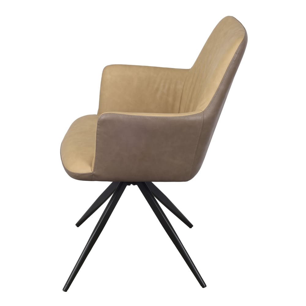 Cadeira de Jantar Modelo Piz com Braço - Assento em Espuma Revestido em PU 87x59x65cm