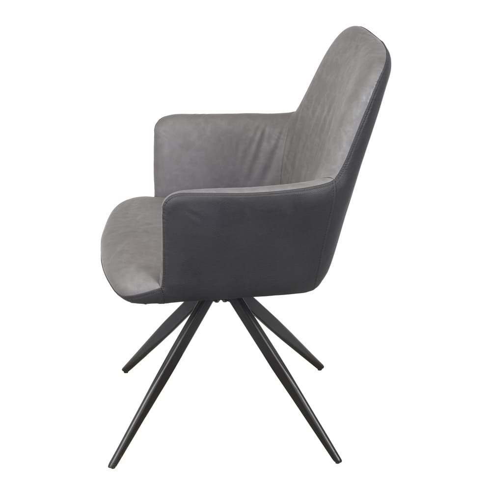 Cadeira de Jantar Modelo Piz com Braço - Assento em Espuma Revestido em PU 87x59x65cm