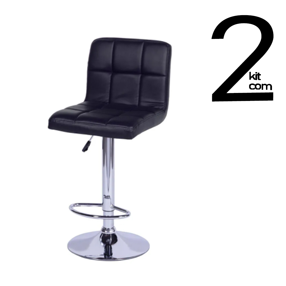 Conjunto 2 Banquetas Recife - Preta