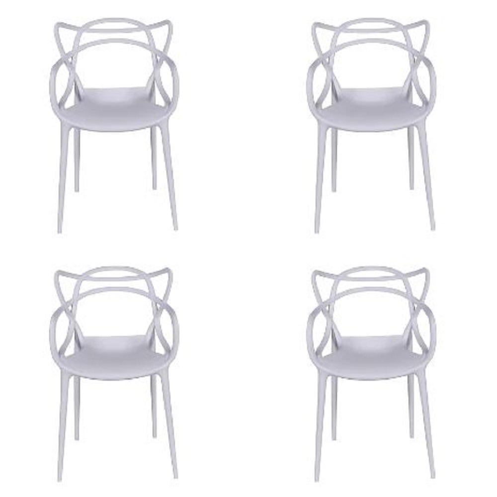 Conjunto 4 Cadeiras Para Sala De Jantar Solna Pintura Branca