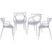Conjunto 4 Cadeiras Para Sala De Jantar Solna Pintura Branca