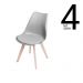 Conjunto 4 Cadeiras Saarinen Wood - Cinza