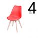 Conjunto 4 Cadeiras Saarinen Wood - Vermelha