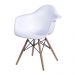 Conjunto 4 Cadeiras Sala De Jantar DKR Branca Base Madeira