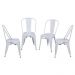 Conjunto 4 Cadeiras Sala De Jantar Titan Aço Pintura Branca