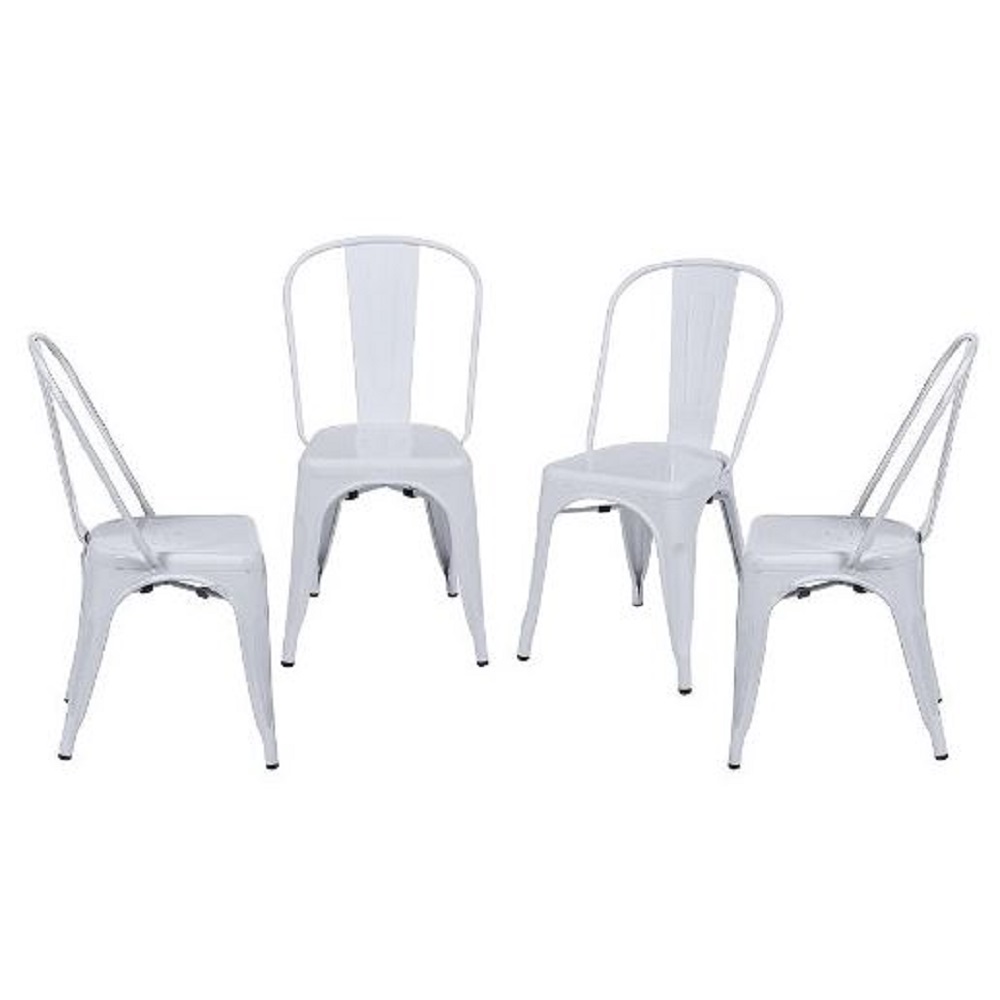 Conjunto 4 Cadeiras Sala De Jantar Titan Aço Pintura Branca