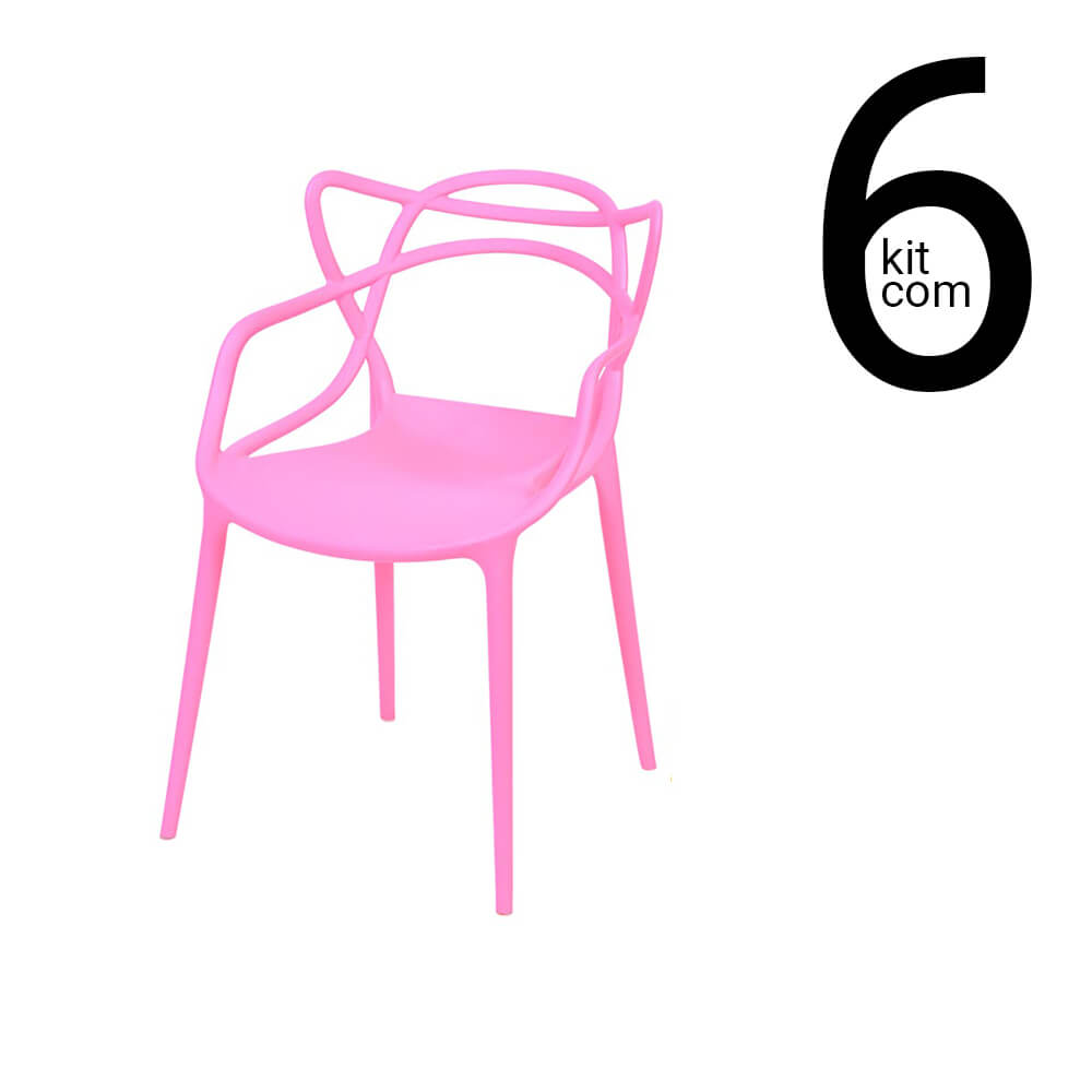 Conjunto 6 Cadeiras Allegra - Rosa