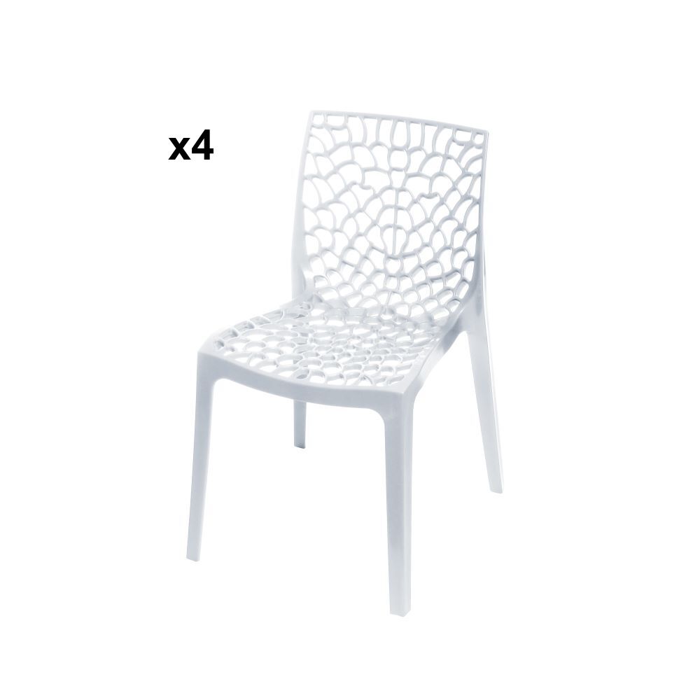 Conjunto De 4 Cadeiras Gruvyer Sala De Jantar Cor Branca