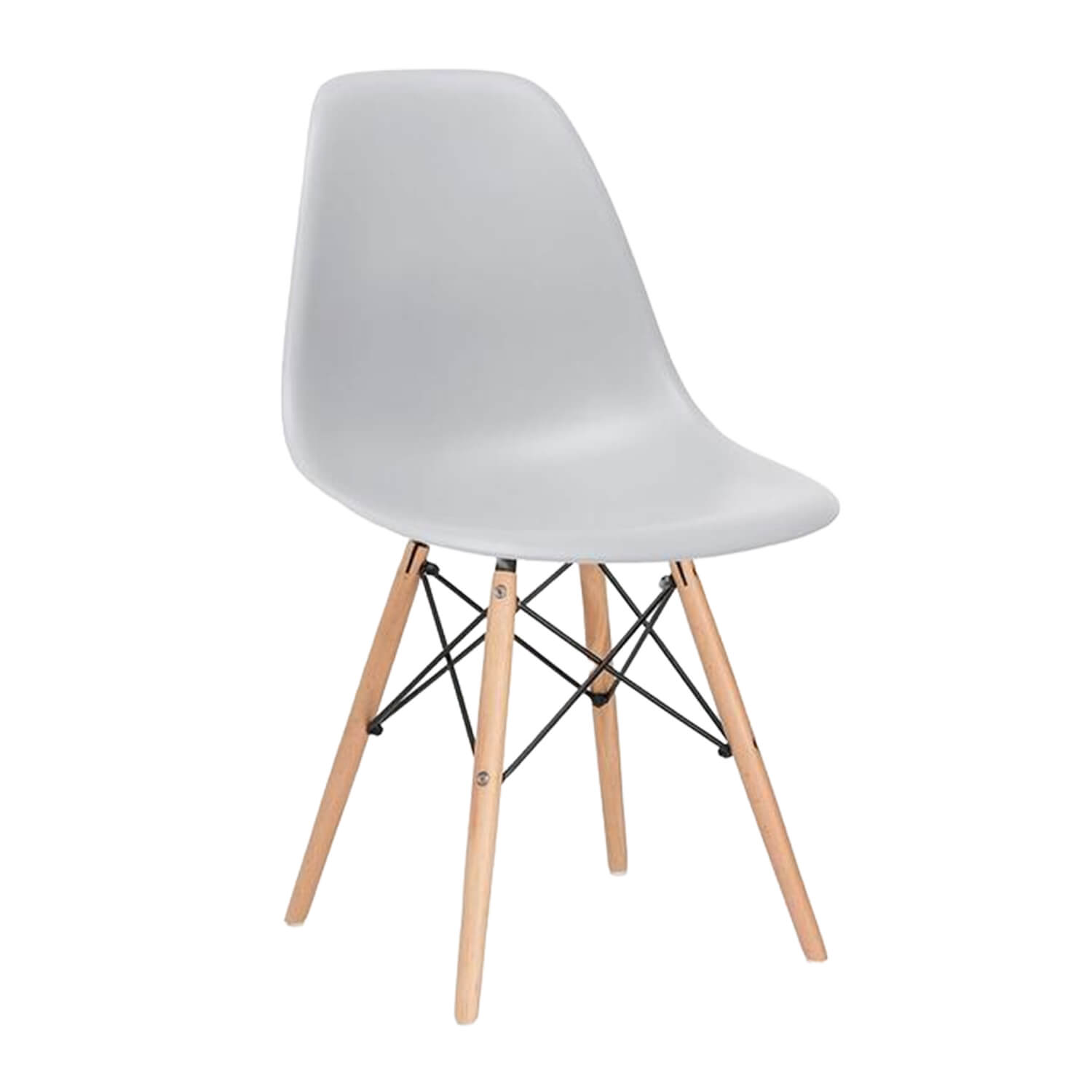 Conjunto Mesa Eames Eiffel DSW Redonda Branca 120cm + 4 Cadeiras Eames DSW - Cinza