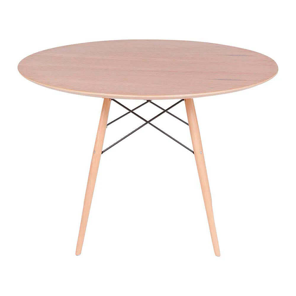 Conjunto Mesa Eames Eiffel DSW Redonda Freijó 120cm + 4 Cadeiras Eames DSW - Fendi