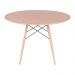 Conjunto Mesa Eames Eiffel DSW Redonda Freijó 120cm + 4 Cadeiras Eames DSW - Preta
