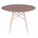 Conjunto Mesa Eames Eiffel DSW Redonda Imbuia 90cm + 4 Cadeiras Eames DSW - Fendi