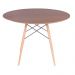 Conjunto Mesa Eames Eiffel DSW Redonda Imbuia 90cm + 4 Cadeiras Eames DSW - Vermelha