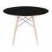 Conjunto Mesa Eames Eiffel DSW Redonda Preta 120cm + 4 Cadeiras Eames DSW - Preta