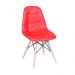 Conjunto Mesa Eames Eiffel Redonda Vidro 120cm + 4 Cadeiras Eames DSW Botonê - Vermelha