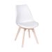 Conjunto Mesa Eames Eiffel Redonda Vidro 120cm + 4 Cadeiras Saarinen Wood - Branca