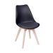 Conjunto Mesa Eames Eiffel Redonda Vidro 120cm + 4 Cadeiras Saarinen Wood - Preta