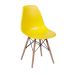 Conjunto Mesa Eames Eiffel Redonda Vidro 90cm + 4 Cadeiras Eames DSW - Amarela