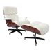 Conjunto Poltrona com Puff Charles Eames Branco